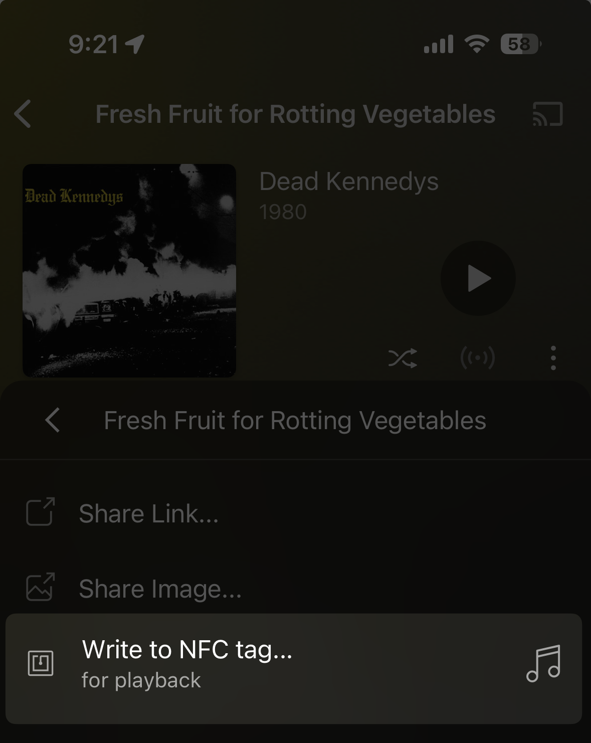 PlexAmp NFC tag programming process